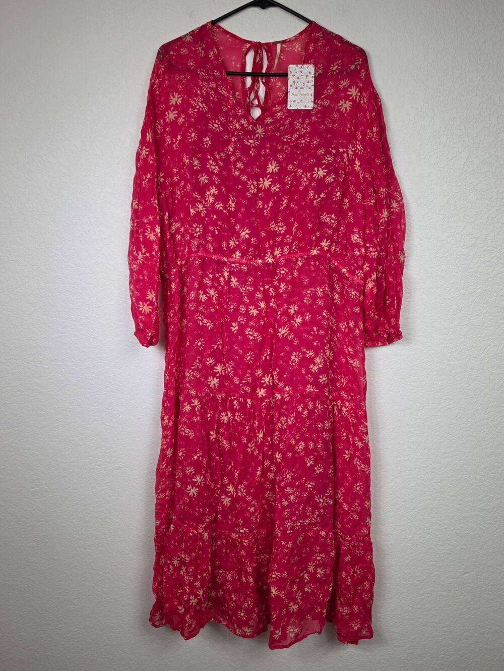 NWT $148 Free People Pink Floral Boho Midi Dress